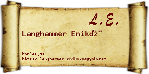 Langhammer Enikő névjegykártya
