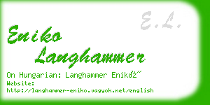 eniko langhammer business card